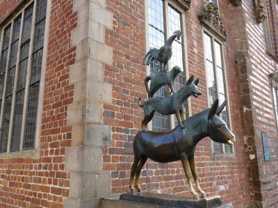 During this family tour see the Bronze statue of the Bremen Town Musicians in the city center of Bremen.