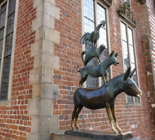 During this family tour see the Bronze statue of the Bremen Town Musicians in the city center of Bremen.