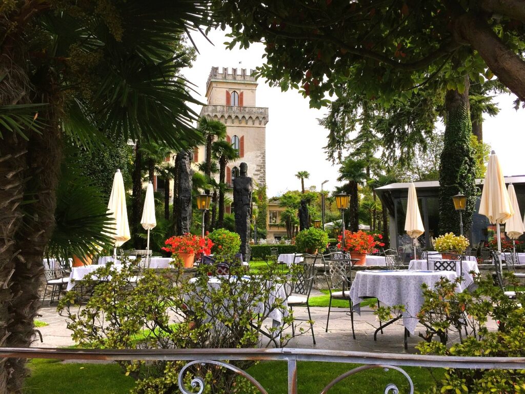 Ristorante “al Lago” in the Castle Garden in Ascona.