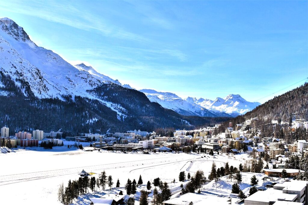 St Moritz - the birthplace of Alpine winter tourism in 1864.