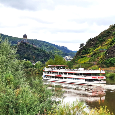 Germany Cochem Castle and boat I Moselle, small