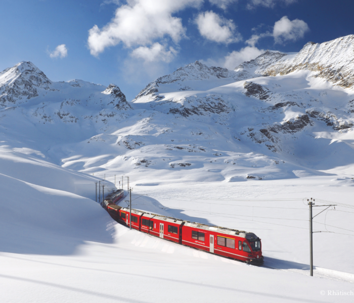 Switzerland Bernina Express beim Lago Bianco by Rhätische Bahn