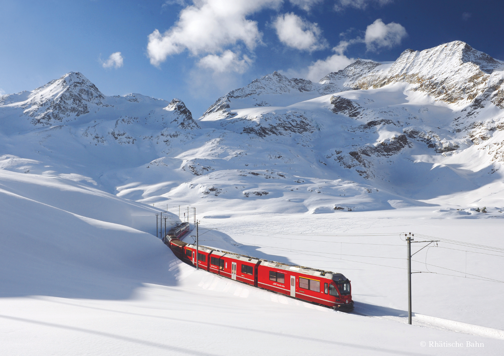 Switzerland Bernina Express beim Lago Bianco by Rhätische Bahn