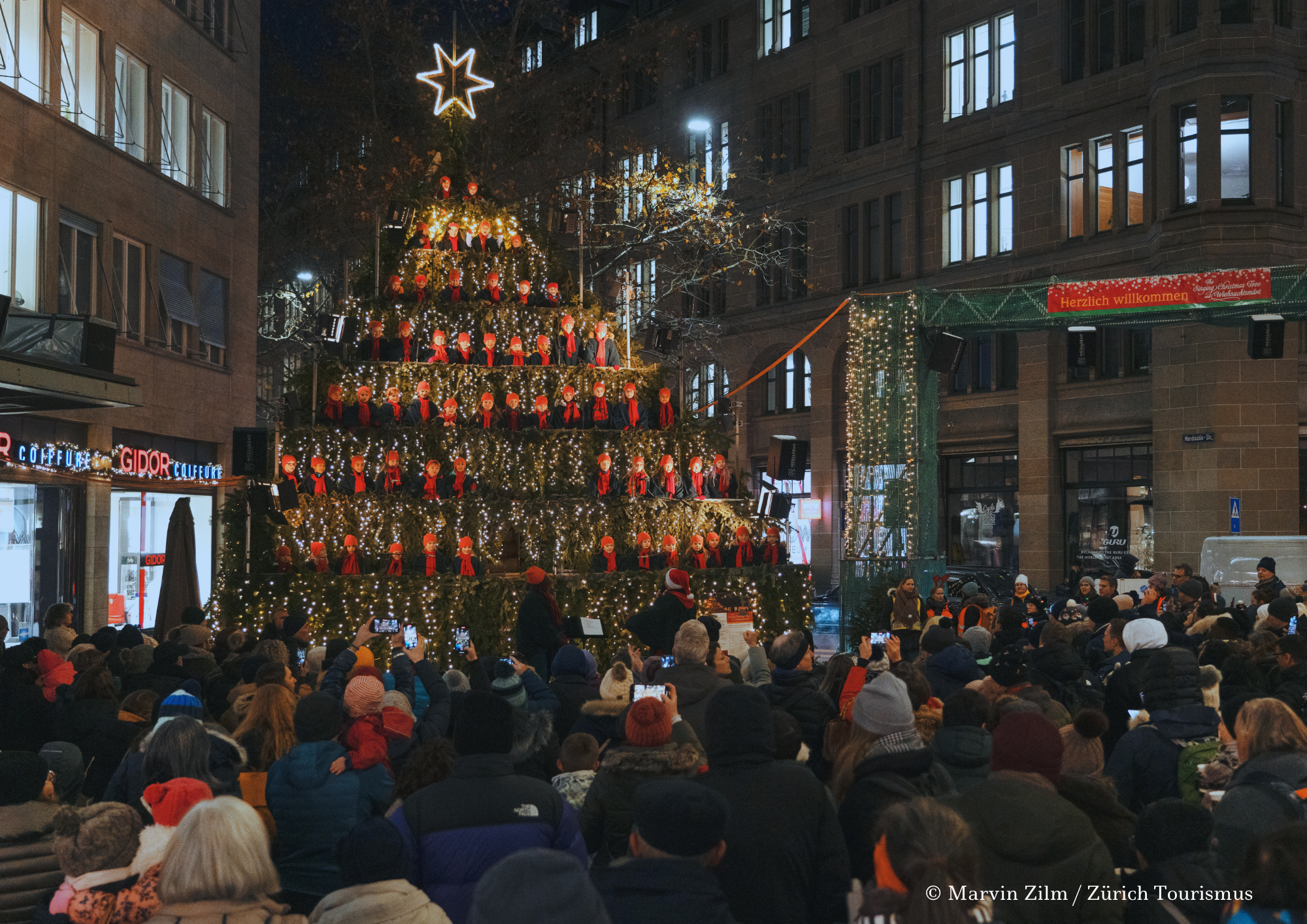 Switzerland Zurich Singing Christmas Tree