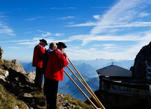 Switzerland Mt. Pilatus Alphorn